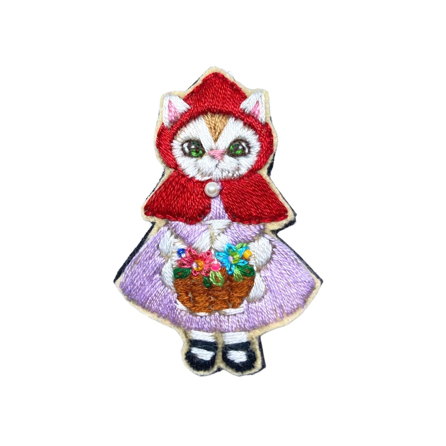 赤頭巾ちゃん 刺繍ブローチ