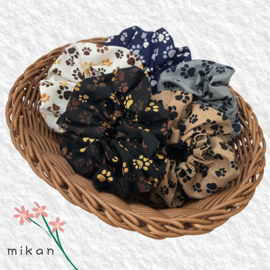 Cute paw print scrunchie